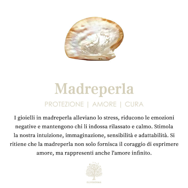 Anello regolabile Olivenorma Nacre Sapphire White Zircon