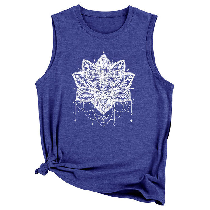 T-shirt senza maniche con stampa Olivenorma Lotus