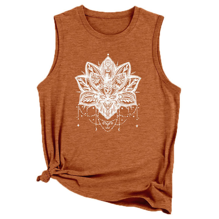T-shirt senza maniche con stampa Olivenorma Lotus