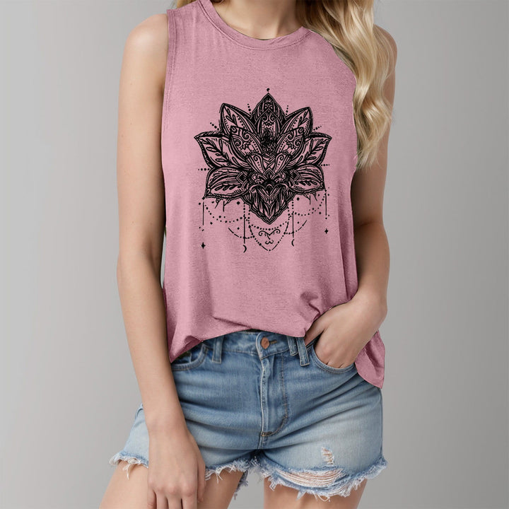 T-shirt senza maniche con stampa Olivenorma Lotus - Rosa - XL - image 0