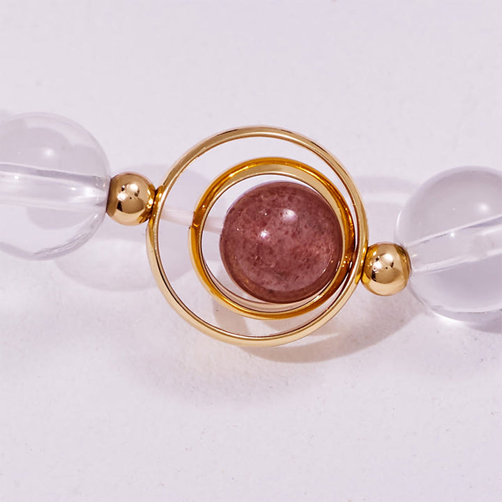 Bracciale con ciondolo a forma di luna con perline di quarzo fantasma verde Olivenorma