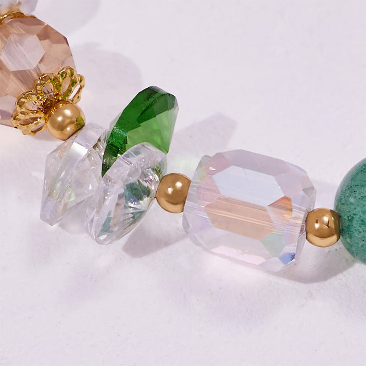 Bracciale con perline smaltate in pietra occhio di gatto verde Olivenorma