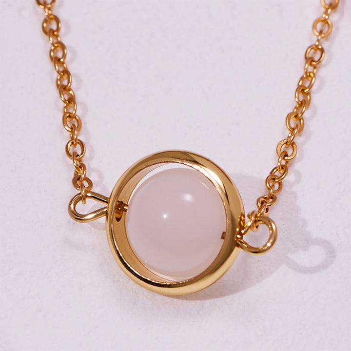 Bracciale Olivenorma con perle di quarzo fantasma verde e quarzo fragola