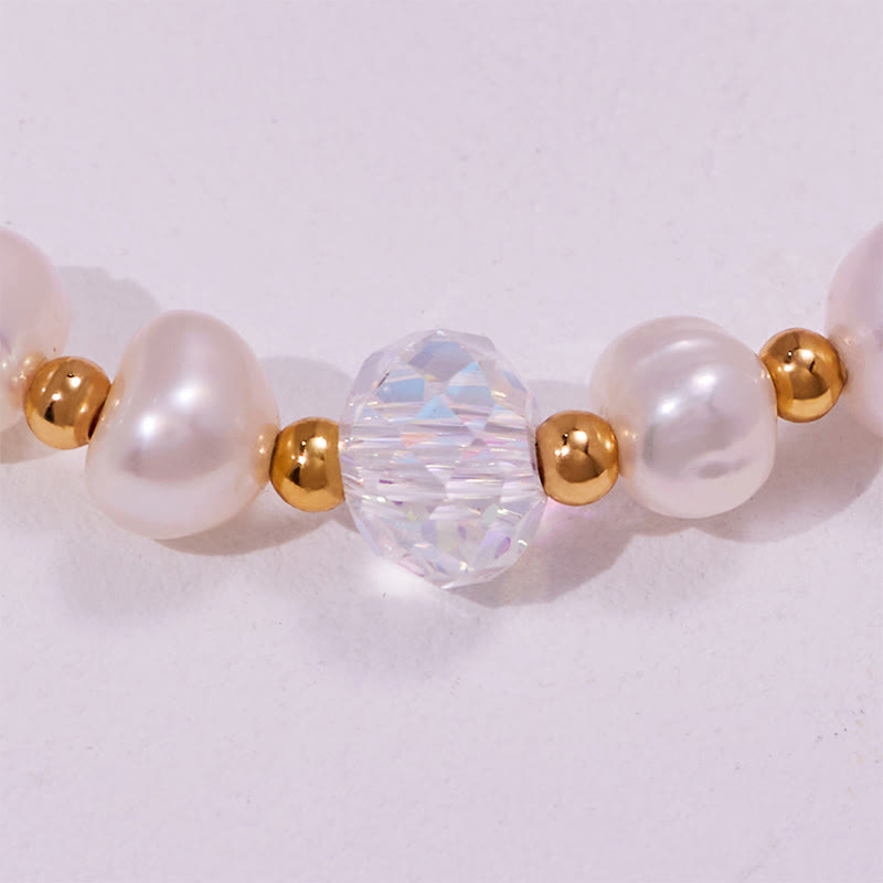 Bracciale Olivenorma con ciondolo a forma di cuore in ametista e perle d'acqua dolce