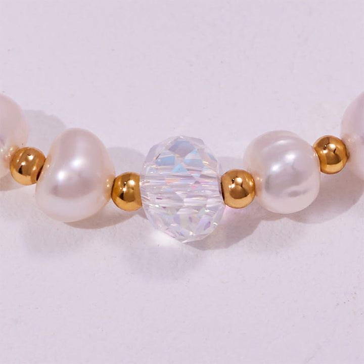 Bracciale Olivenorma con ciondolo a forma di cuore in ametista e perle d'acqua dolce