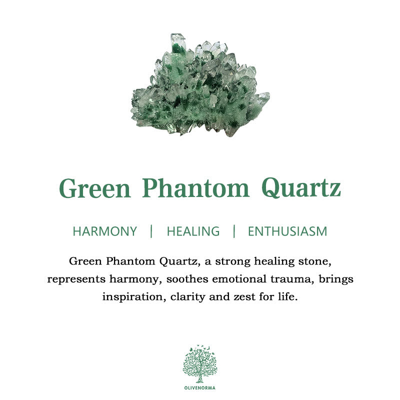 Bracciale in perle di vetro trasparente di quarzo fantasma verde Olivenorma