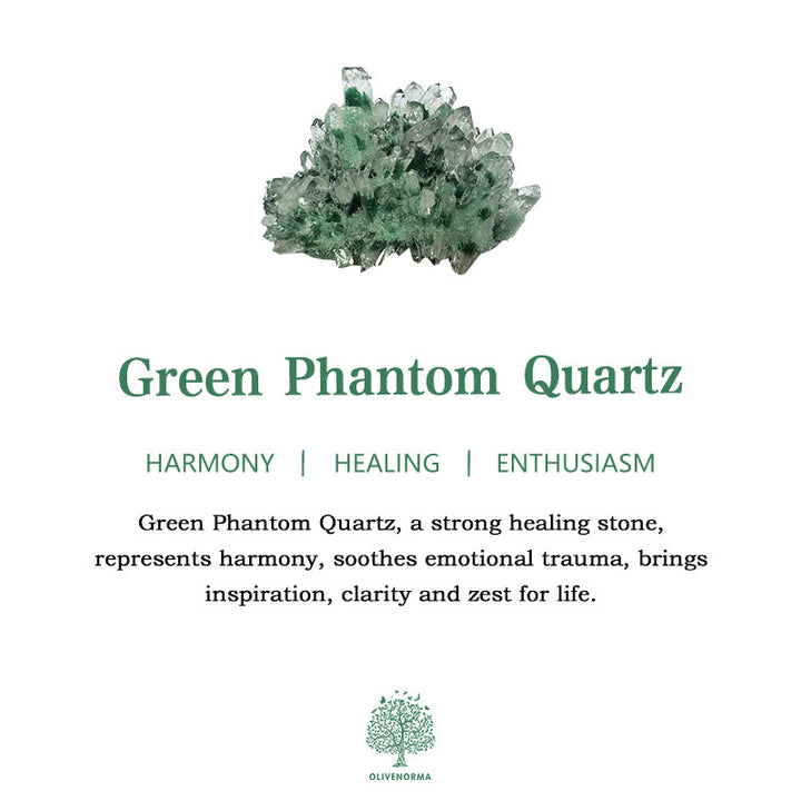 Bracciale in perle di vetro trasparente di quarzo fantasma verde Olivenorma