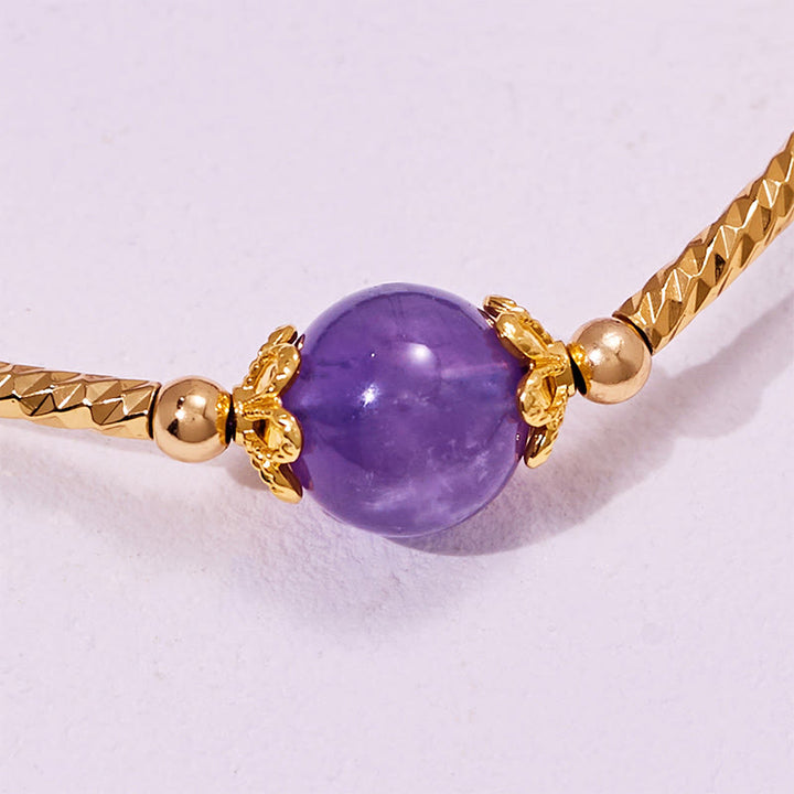 Bracciale con ciondolo a stella a otto punte in perline di ametista Olivenorma