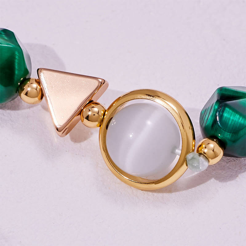 Bracciale Olivenorma con perline in occhio di tigre verde sfaccettato