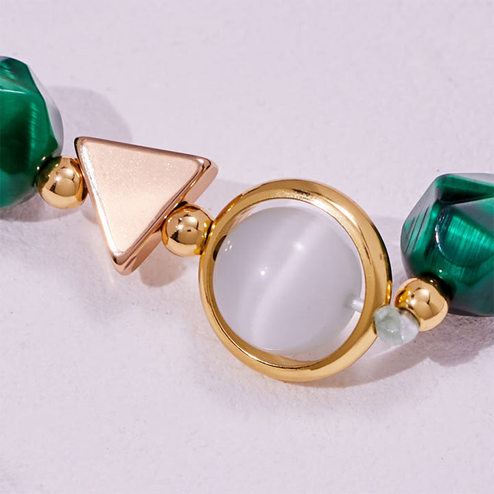 Bracciale Olivenorma con perline in occhio di tigre verde sfaccettato