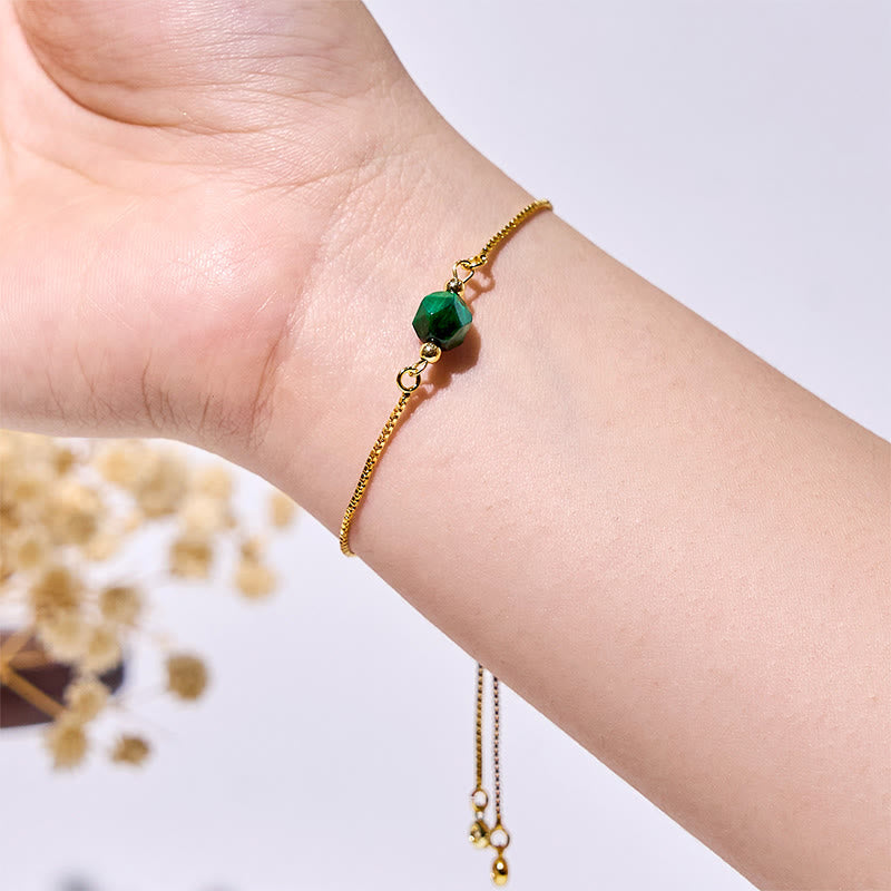 Bracciale Olivenorma con perline in occhio di tigre verde sfaccettato