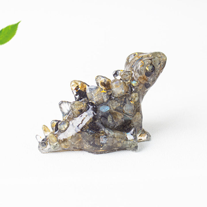 Decorazione con pietra preziosa a forma di dinosauro, in resina epossidica di cristallo Olivenorma