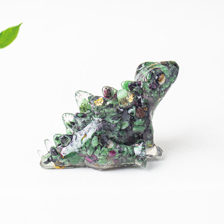 Decorazione con pietra preziosa a forma di dinosauro, in resina epossidica di cristallo Olivenorma