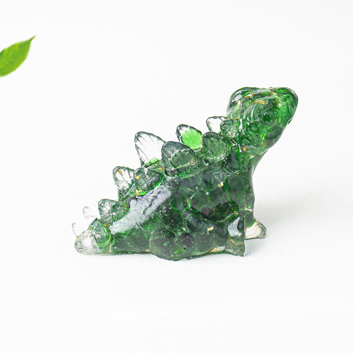 Decorazione con pietra preziosa a forma di dinosauro, in resina epossidica di cristallo Olivenorma
