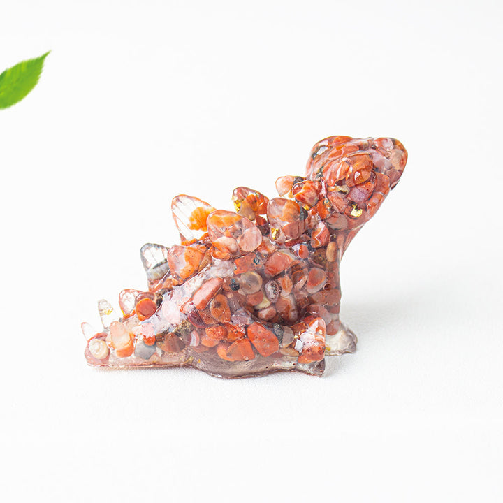 Decorazione con pietra preziosa a forma di dinosauro, in resina epossidica di cristallo Olivenorma