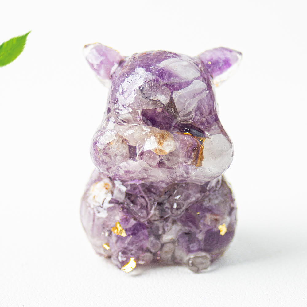 Decorazione in pietra preziosa Olivenorma Crystal Epoxy a forma di criceto