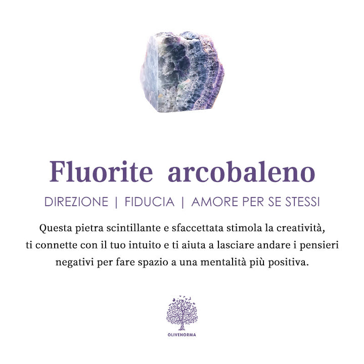 Anello a farfalla in fluorite arcobaleno naturale Olivenorma