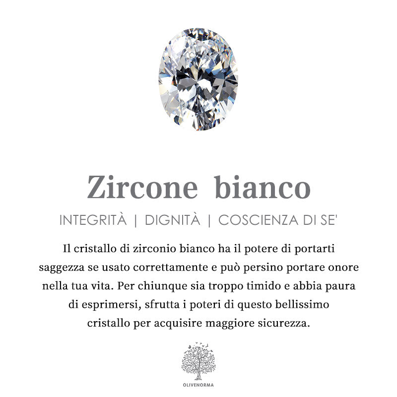 Anello da donna Olivenorma con zircone bianco placcato oro e malocchio
