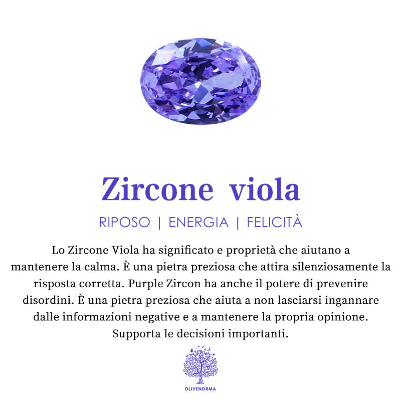 Olivenorma Vintage Viola Zircone Anello Cavo 9 Pezzi Set