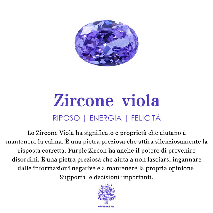 Olivenorma Vintage Viola Zircone Anello Cavo 9 Pezzi Set