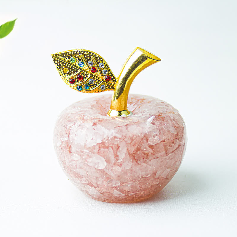 Decorazione in foglia d'oro con pietra preziosa di mela e resina epossidica di cristallo Olivenorma