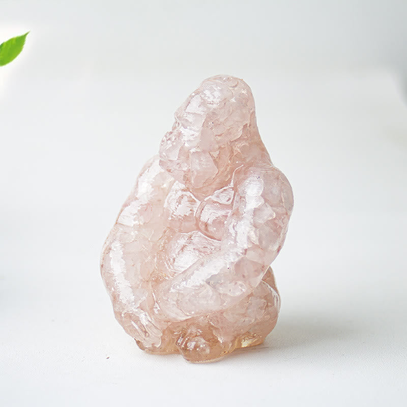 Decorazione con pietra preziosa Gorilla in resina epossidica di cristallo Olivenorma