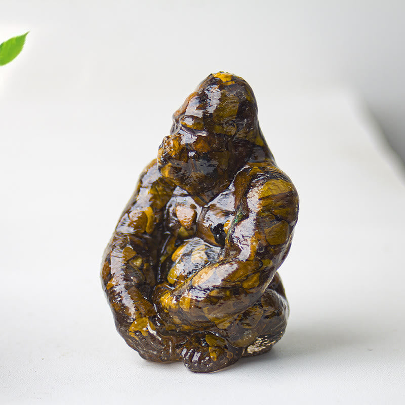 Decorazione con pietra preziosa Gorilla in resina epossidica di cristallo Olivenorma
