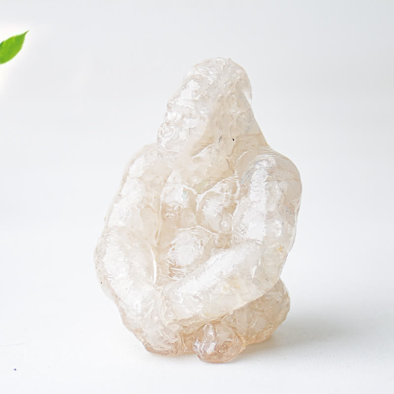 Decorazione con pietra preziosa Gorilla in resina epossidica di cristallo Olivenorma