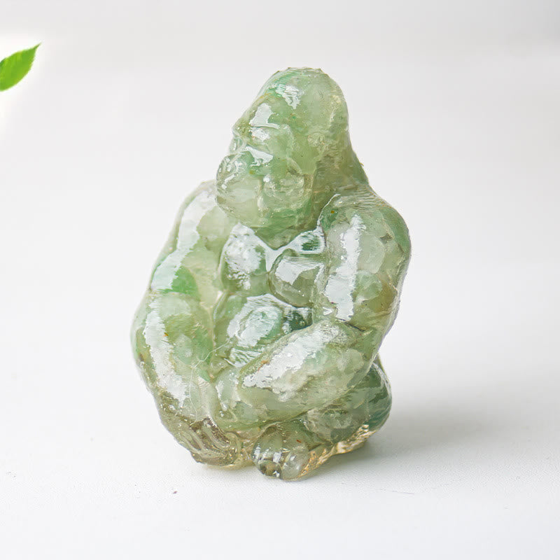 Decorazione con pietra preziosa Gorilla in resina epossidica di cristallo Olivenorma