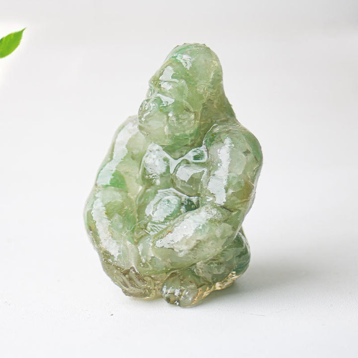Decorazione con pietra preziosa Gorilla in resina epossidica di cristallo Olivenorma