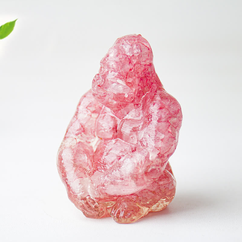 Decorazione con pietra preziosa Gorilla in resina epossidica di cristallo Olivenorma
