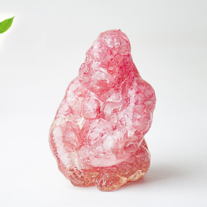 Decorazione con pietra preziosa Gorilla in resina epossidica di cristallo Olivenorma