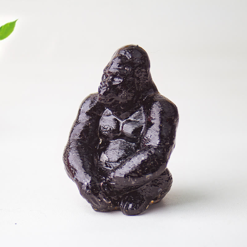 Decorazione con pietra preziosa Gorilla in resina epossidica di cristallo Olivenorma