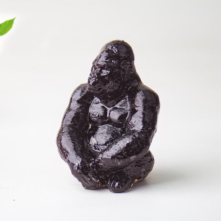Decorazione con pietra preziosa Gorilla in resina epossidica di cristallo Olivenorma