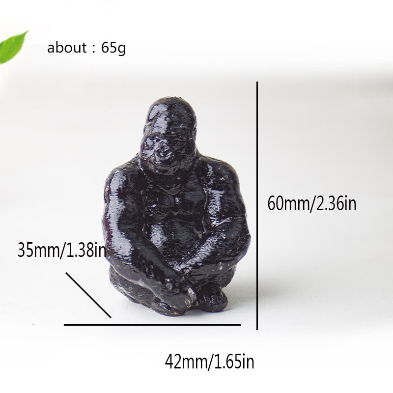Decorazione con pietra preziosa Gorilla in resina epossidica di cristallo Olivenorma