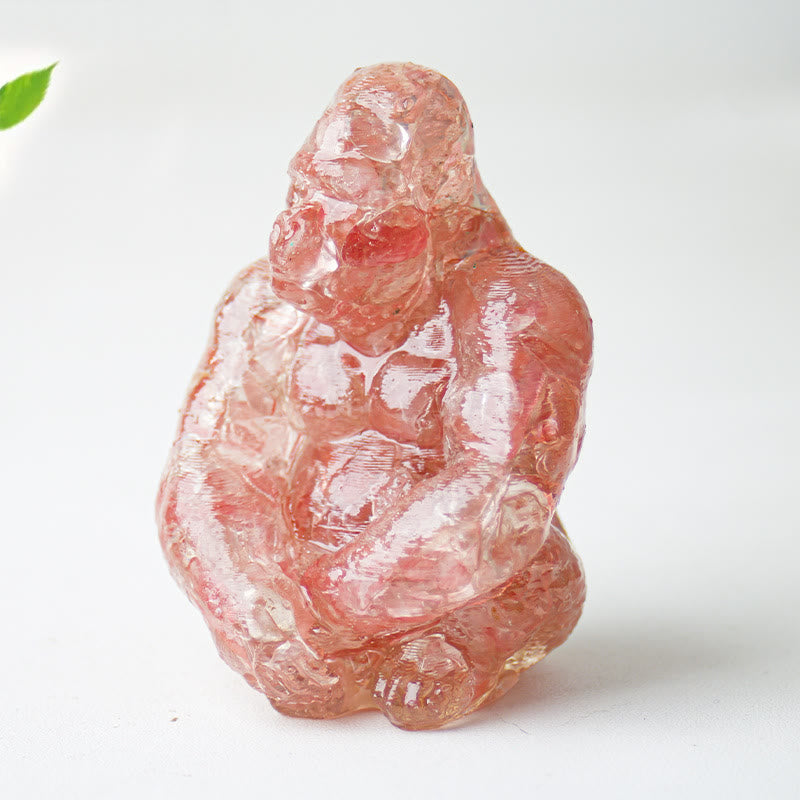 Decorazione con pietra preziosa Gorilla in resina epossidica di cristallo Olivenorma