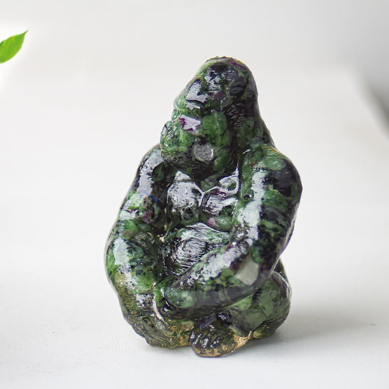 Decorazione con pietra preziosa Gorilla in resina epossidica di cristallo Olivenorma