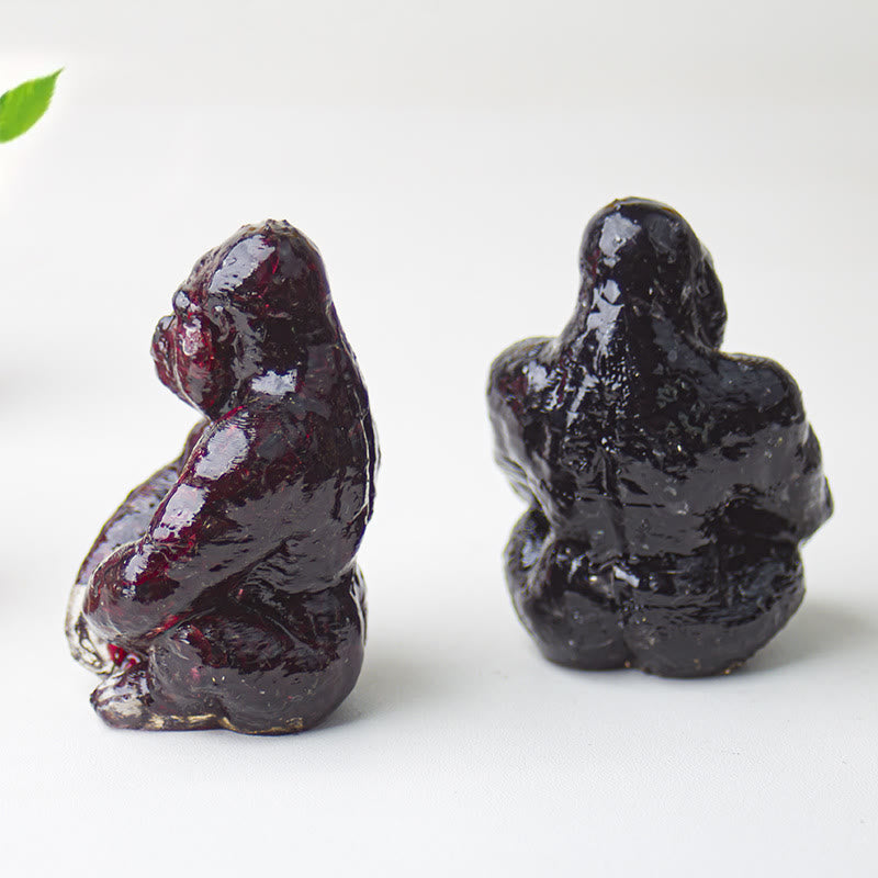 Decorazione con pietra preziosa Gorilla in resina epossidica di cristallo Olivenorma