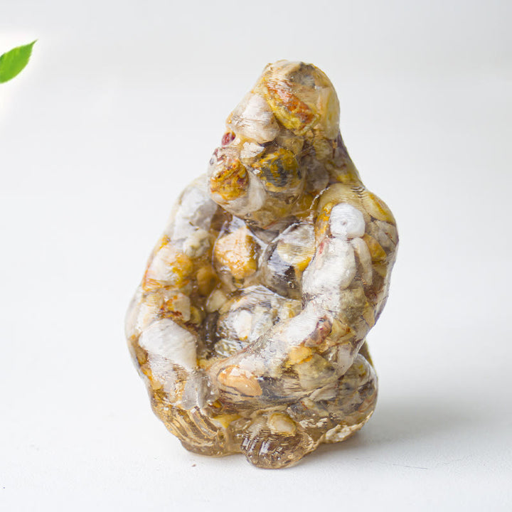Decorazione con pietra preziosa Gorilla in resina epossidica di cristallo Olivenorma
