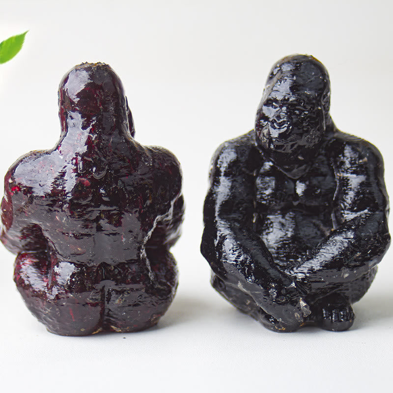 Decorazione con pietra preziosa Gorilla in resina epossidica di cristallo Olivenorma