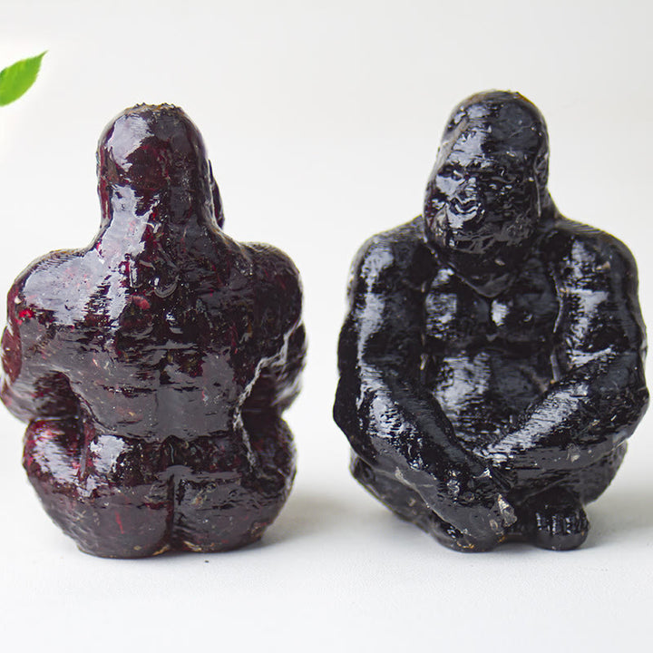 Decorazione con pietra preziosa Gorilla in resina epossidica di cristallo Olivenorma