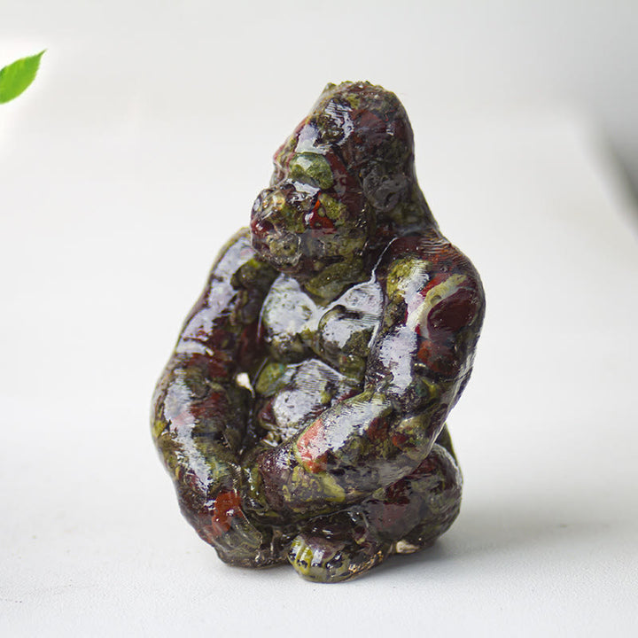 Decorazione con pietra preziosa Gorilla in resina epossidica di cristallo Olivenorma