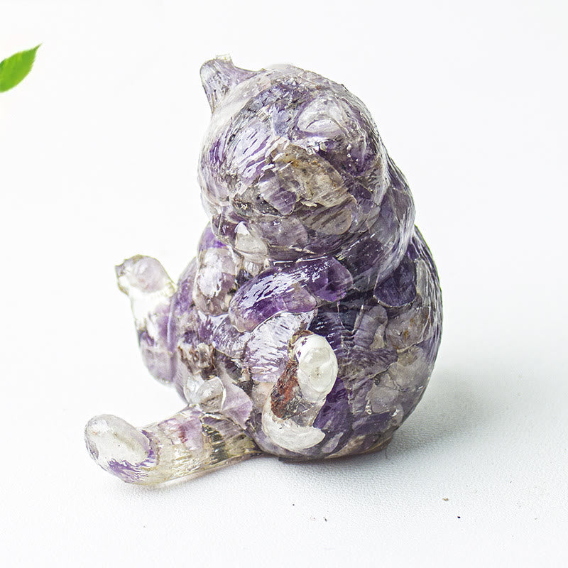 Decorazione con pietra preziosa in resina epossidica di cristallo Olivenorma , gatto in calore