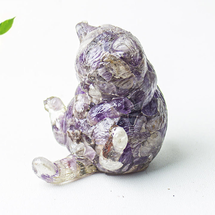 Decorazione con pietra preziosa in resina epossidica di cristallo Olivenorma , gatto in calore