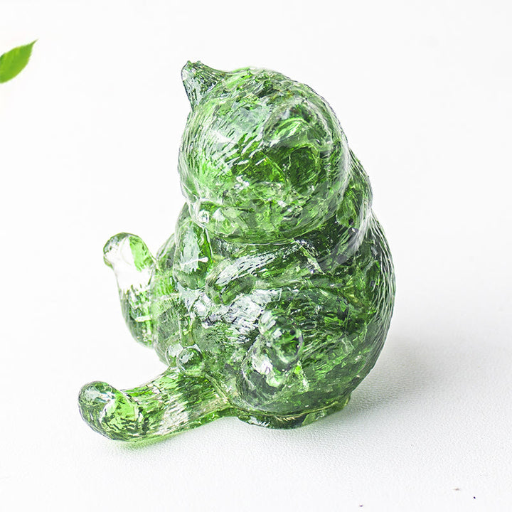 Decorazione con pietra preziosa in resina epossidica di cristallo Olivenorma , gatto in calore