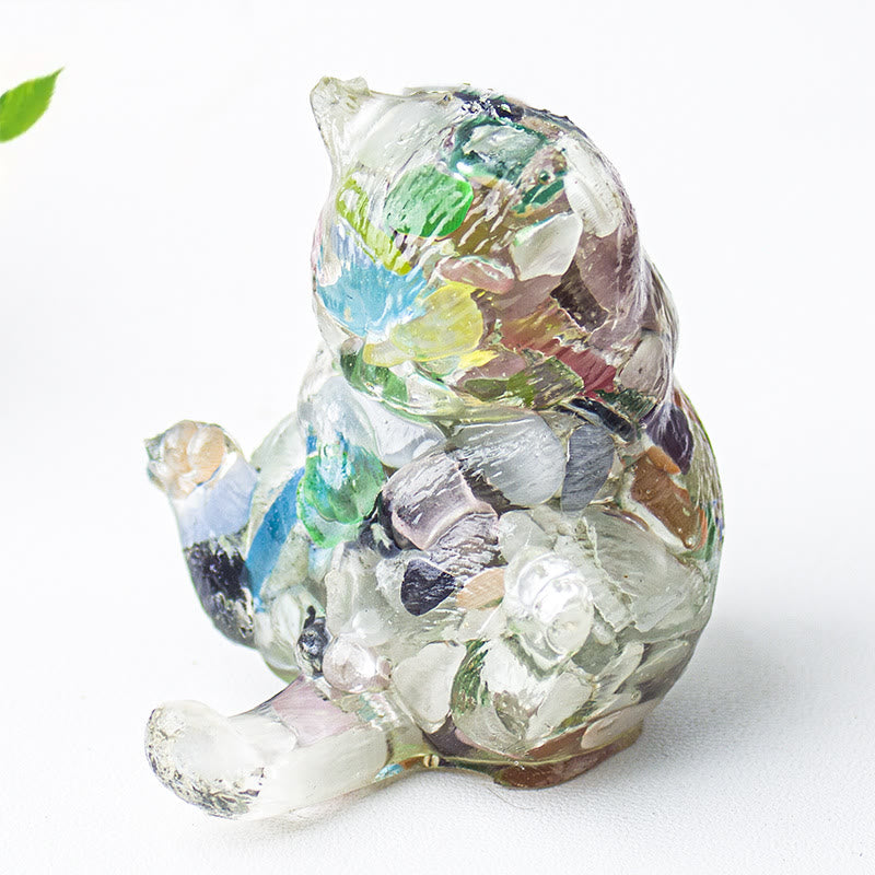 Decorazione con pietra preziosa in resina epossidica di cristallo Olivenorma , gatto in calore