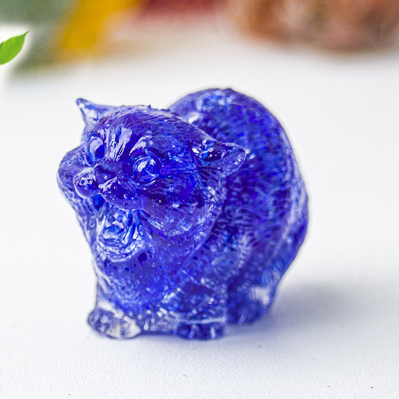 Decorazione con pietre preziose Olivenorma Crystal Epoxy Fighting Cats