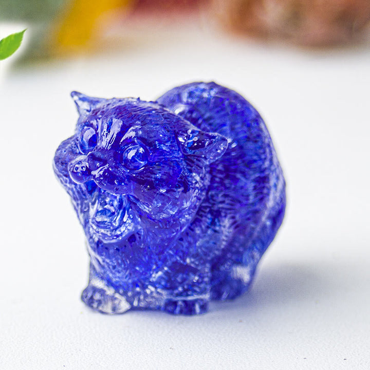 Decorazione con pietre preziose Olivenorma Crystal Epoxy Fighting Cats