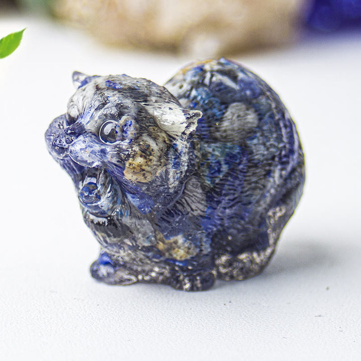 Decorazione con pietre preziose Olivenorma Crystal Epoxy Fighting Cats