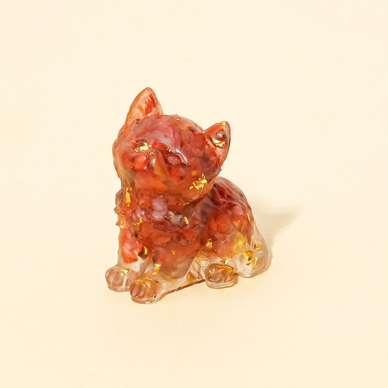Decorazione con pietra preziosa a forma di gattino in resina epossidica di cristallo Olivenorma